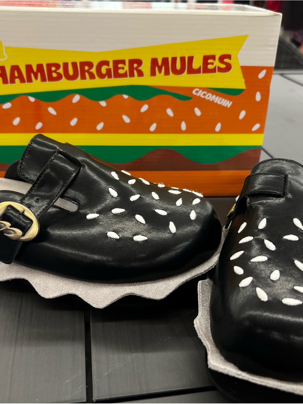 Kids Black Slip-On Mules